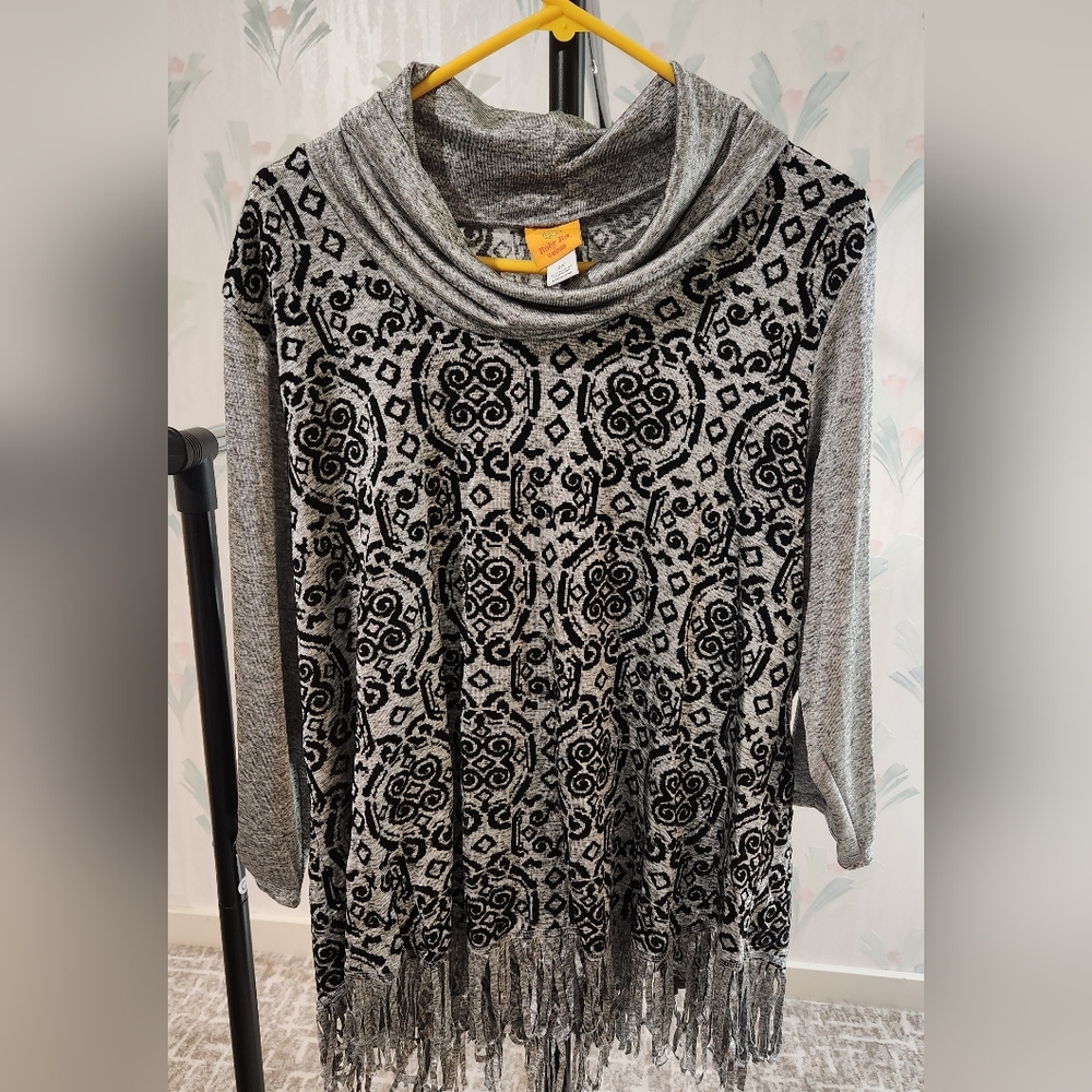Ruby Rd Woman Silver Black Top 2X 2XL XXL